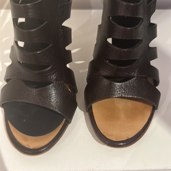 Giuseppe Zanotti dark brown leather cage booties Sz 38 - Picture 4 of 8